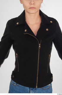 Kate Jones black leather jacket casual dressed upper body 0001.jpg